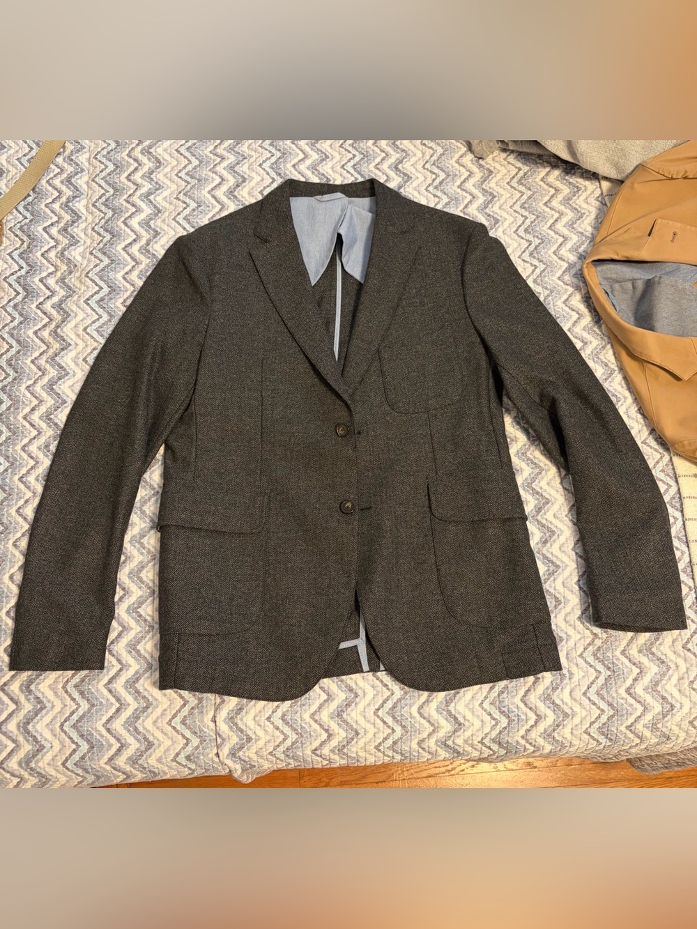 Taylor Stitch Telegraph Jacket in Charcoal Herringbone